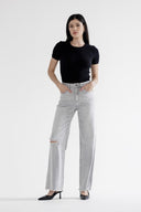 High Rise Wide Leg With Raw Hem Jeans-Denim-Krush Kandy, Women's Online Fashion Boutique Located in Phoenix, Arizona (Scottsdale Area)