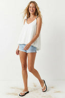 Contrast Twisted Strap High Low Bubble Top