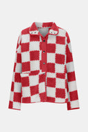 Checkered Snap Down Long Sleeve Teddy Jacket-Rae Collective, Women's Online Fashion Boutique Located in Phoenix, Arizona (Scottsdale Area)