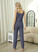 Fuzzy V-Neck Cami and Pants Lounge Set-Pants-Rae Collective, Women's Online Fashion Boutique Located in Phoenix, Arizona (Scottsdale Area)