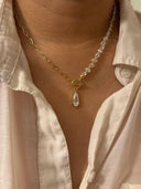Morgan Clear Crystal Bead Gold Pendant Necklace-Necklace-Krush Kandy, Women's Online Fashion Boutique Located in Phoenix, Arizona (Scottsdale Area)