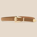 Bulky Buckle Vegan Leather Statement Belt