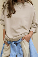 Side Slit Round Neck Long Sleeve Sweatshirt-Rae Collective, Women's Online Fashion Boutique Located in Phoenix, Arizona (Scottsdale Area)