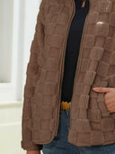 Fuzzy Checkered Zip Up Jacket-Rae Collective, Women's Online Fashion Boutique Located in Phoenix, Arizona (Scottsdale Area)