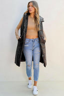 Longline Hooded Sleeveless Puffer Vest-Rae Collective, Women's Online Fashion Boutique Located in Phoenix, Arizona (Scottsdale Area)