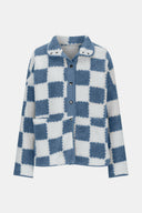 Checkered Snap Down Long Sleeve Teddy Jacket-Rae Collective, Women's Online Fashion Boutique Located in Phoenix, Arizona (Scottsdale Area)