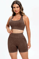 3 Piece Washed Square Neck Wide Strap Active Set-Rae Collective, Women's Online Fashion Boutique Located in Phoenix, Arizona (Scottsdale Area)