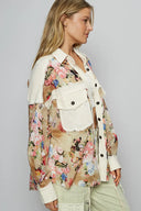 Oversized Woven Floral Print Shacket