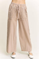 MineralWash Floral Daisy trim Pants-PANTS-Rae Collective, Women's Online Fashion Boutique Located in Phoenix, Arizona (Scottsdale Area)