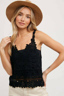 Boho Chic Crochet Cami Top-Tanks-Krush Kandy, Women's Online Fashion Boutique Located in Phoenix, Arizona (Scottsdale Area)