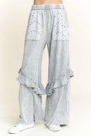 J.HER Mineral Wash Eyelet Pocket Ruffle Pants-Rae Collective, Women's Online Fashion Boutique Located in Phoenix, Arizona (Scottsdale Area)