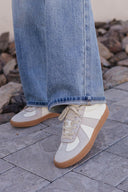 Maison Leather Suede Sneakers | White Grey-Sneakers-Rae Collective, Women's Online Fashion Boutique Located in Phoenix, Arizona (Scottsdale Area)