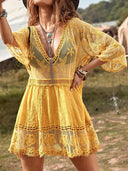 Lace Detail Plunge Cover-Up Dress-Rae Collective, Women's Online Fashion Boutique Located in Phoenix, Arizona (Scottsdale Area)