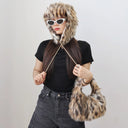 Wild Texture Plush Statement Hobo Bag-Pre order