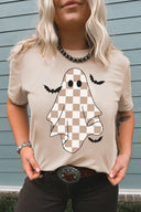 Checkerboard Ghost Graphic Tee-Tops-Krush Kandy, Women's Online Fashion Boutique Located in Phoenix, Arizona (Scottsdale Area)
