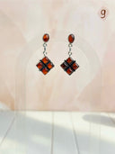 Amber, Turquoise & Crystals Mixed Earrings-Earrings-Krush Kandy, Women's Online Fashion Boutique Located in Phoenix, Arizona (Scottsdale Area)
