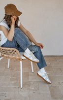Maison Leather Suede Sneakers | White Grey-Sneakers-Rae Collective, Women's Online Fashion Boutique Located in Phoenix, Arizona (Scottsdale Area)