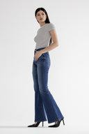 Distressed High Rise Flare Jeans-Denim-Krush Kandy, Women's Online Fashion Boutique Located in Phoenix, Arizona (Scottsdale Area)