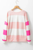 Contrast Color Block Round Neck Long Sleeve Top-Rae Collective, Women's Online Fashion Boutique Located in Phoenix, Arizona (Scottsdale Area)