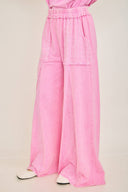 Mineral Wash Eyelet Flare Pants