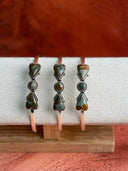 Desert Sage Jasper Long Heart Cuff
