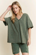 Storm Wash V-Neck Tee-Tops-Rae Collective, Women's Online Fashion Boutique Located in Phoenix, Arizona (Scottsdale Area)
