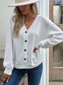 V-Neck Dropped Shoulder Blouse-Rae Collective, Women's Online Fashion Boutique Located in Phoenix, Arizona (Scottsdale Area)