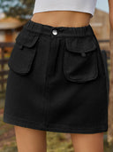 Pocketed Elastic Waist Denim Skirt-Rae Collective, Women's Online Fashion Boutique Located in Phoenix, Arizona (Scottsdale Area)