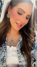 You Complete Me Concho Stud Sterling Silver Earring-Stud Earrings-Rae Collective, Women's Online Fashion Boutique Located in Phoenix, Arizona (Scottsdale Area)