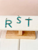 Turquoise Sterling Silver Personalized Initial Pendant-Pendant Necklaces-Krush Kandy, Women's Online Fashion Boutique Located in Phoenix, Arizona (Scottsdale Area)