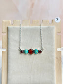Amber, Turquoise & Crystal Dainty Necklace-Necklaces-Krush Kandy, Women's Online Fashion Boutique Located in Phoenix, Arizona (Scottsdale Area)