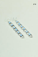 Sterling Silver Six Stone Cascading Earrings-Drop Earrings-Rae Collective, Women's Online Fashion Boutique Located in Phoenix, Arizona (Scottsdale Area)