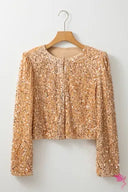 Golden Glamour Cropped Jacket-Jackets-Krush Kandy, Women's Online Fashion Boutique Located in Phoenix, Arizona (Scottsdale Area)