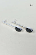 Silver Solitaire Bar Earrings-Drop Earrings-Rae Collective, Women's Online Fashion Boutique Located in Phoenix, Arizona (Scottsdale Area)