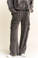 Mineral Wash Wide leg pants with Cargo Pockets-Bottoms-Rae Collective, Women's Online Fashion Boutique Located in Phoenix, Arizona (Scottsdale Area)