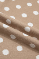 Dark Khaki Polka Dot Short Sleeve Cardigan