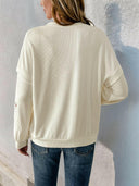 Perfee Cutout Round Neck Long Sleeve Sweatshirt-Rae Collective, Women's Online Fashion Boutique Located in Phoenix, Arizona (Scottsdale Area)