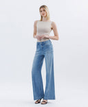 High Rise Full Length Extreme Wide Leg Jeans
