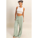 Acid Wash French Terry Wide-Leg Pants