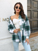 Plaid Button Up Collared Neck Long Sleeve Shirt-Long Sleeve Tops-Rae Collective, Women's Online Fashion Boutique Located in Phoenix, Arizona (Scottsdale Area)