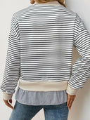 Perfee Faux Layered Striped Long Sleeve Sweatshirt-Long Sleeve Tops-Rae Collective, Women's Online Fashion Boutique Located in Phoenix, Arizona (Scottsdale Area)
