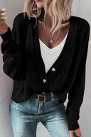 Openwork Button Up Long Sleeve Cardigan-Sweaters-Rae Collective, Women's Online Fashion Boutique Located in Phoenix, Arizona (Scottsdale Area)