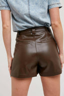 Front Pleated Faux Leather Skort-Skirts-Rae Collective, Women's Online Fashion Boutique Located in Phoenix, Arizona (Scottsdale Area)