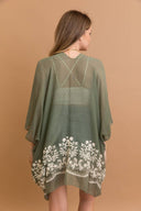 Floral Embroidered Stitch Kimono