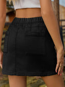 Pocketed Elastic Waist Denim Skirt-Rae Collective, Women's Online Fashion Boutique Located in Phoenix, Arizona (Scottsdale Area)