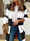 Contrast Open Front Long Sleeve Cardigan-Rae Collective, Women's Online Fashion Boutique Located in Phoenix, Arizona (Scottsdale Area)