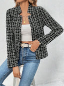 Plaid Open Front Long Sleeve Jacket-Rae Collective, Women's Online Fashion Boutique Located in Phoenix, Arizona (Scottsdale Area)