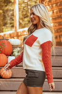 Color Block Round Neck Long Sleeve Sweater-Rae Collective, Women's Online Fashion Boutique Located in Phoenix, Arizona (Scottsdale Area)