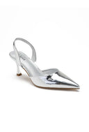 Silver Pointed-Toe Slingback Pump-Shoes-Krush Kandy, Women's Online Fashion Boutique Located in Phoenix, Arizona (Scottsdale Area)