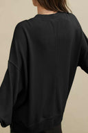 Side Slit Round Neck Long Sleeve Sweatshirt-Rae Collective, Women's Online Fashion Boutique Located in Phoenix, Arizona (Scottsdale Area)
